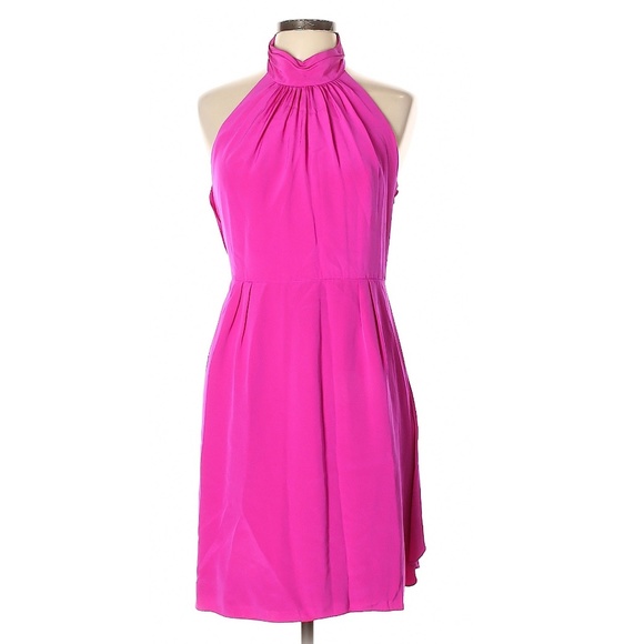 Carmen Marc Valvo Dresses & Skirts - Carmen Marc Valvo Hot Pink Open Back Silk Dress